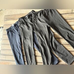 Black and Gray Leggings with Elastic Waistband